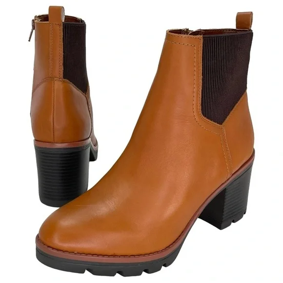 Naturalizer Womens Ankle Boots 10M Verney Cider Spice Waterproof Leather - Picture 10 of 13